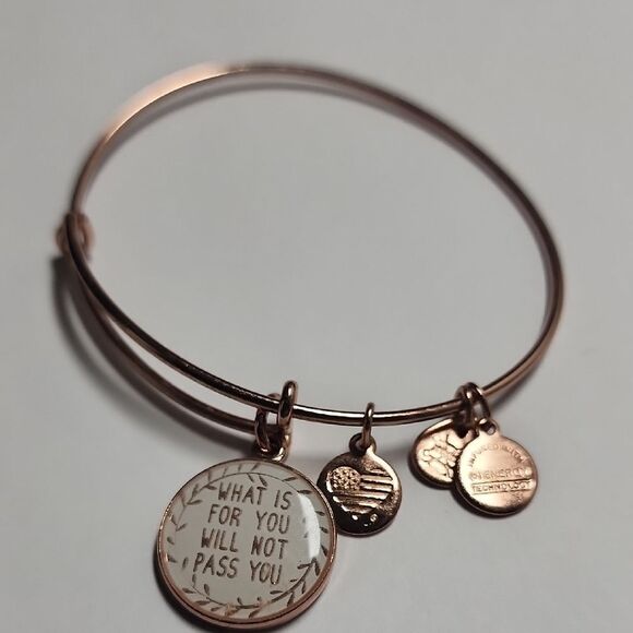 Rose Gold Inspirational Bangle Bracelet - Picture 1 of 3